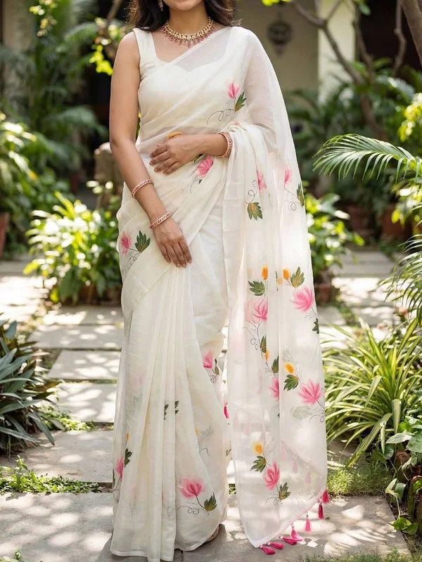 Printed Floral Saree