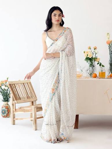 Printed Floral Saree