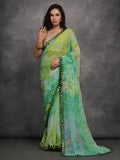 Mirror Work Chiffon Saree